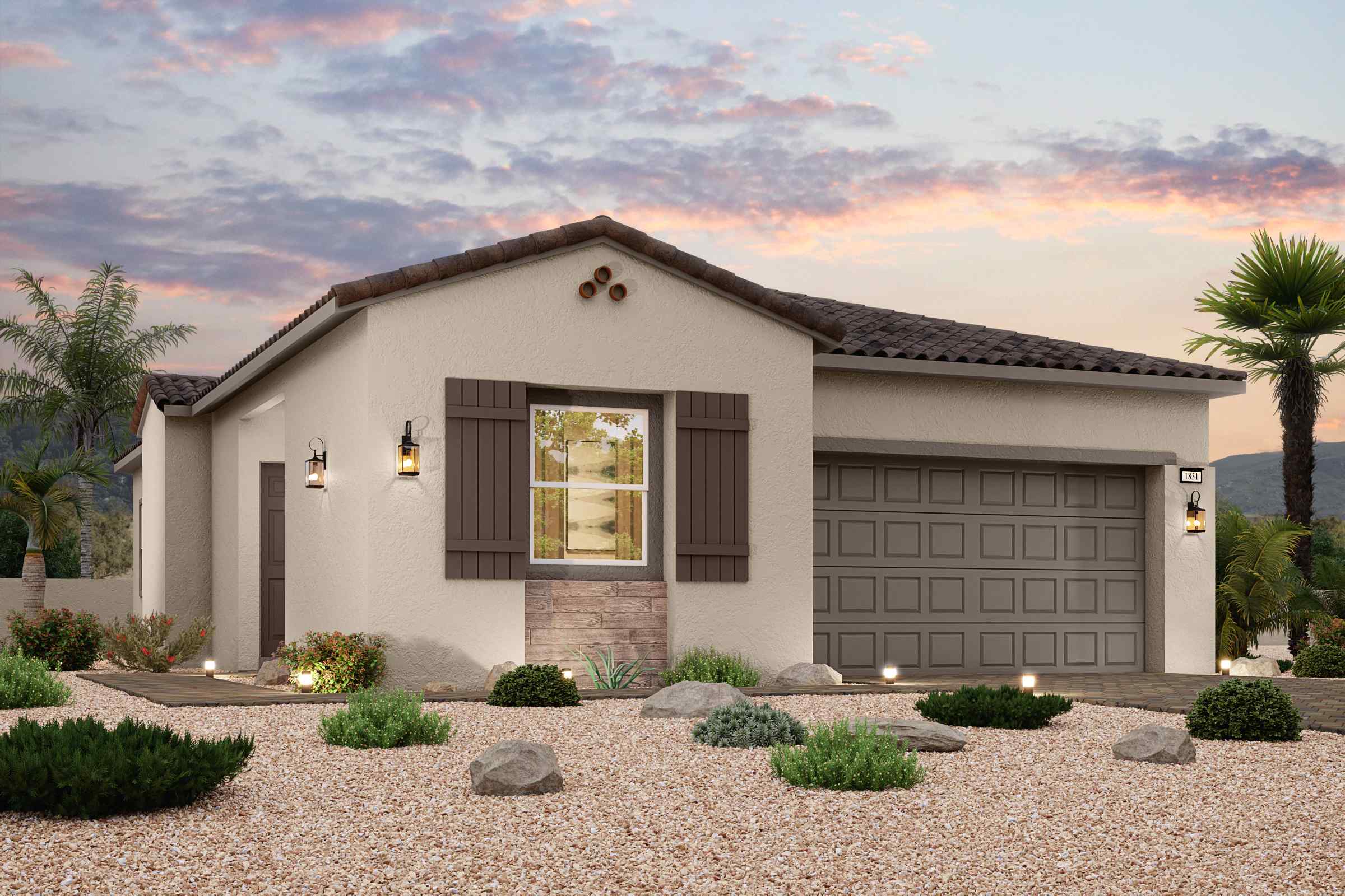 A house with a driveway and a gravel driveway.