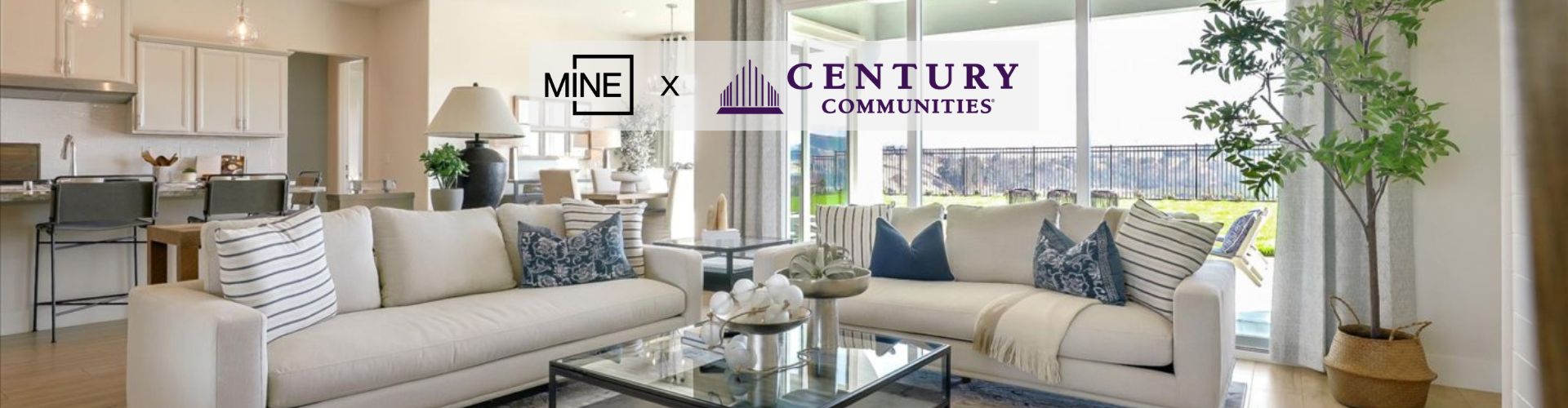 A living room with white couches.