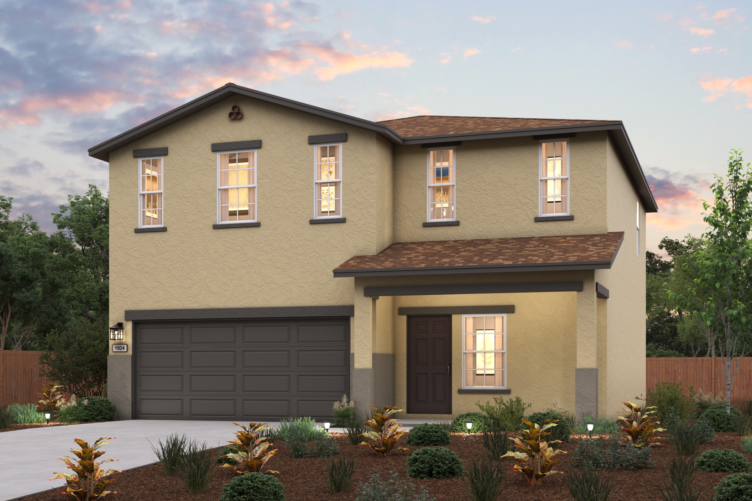 A house with a garage.