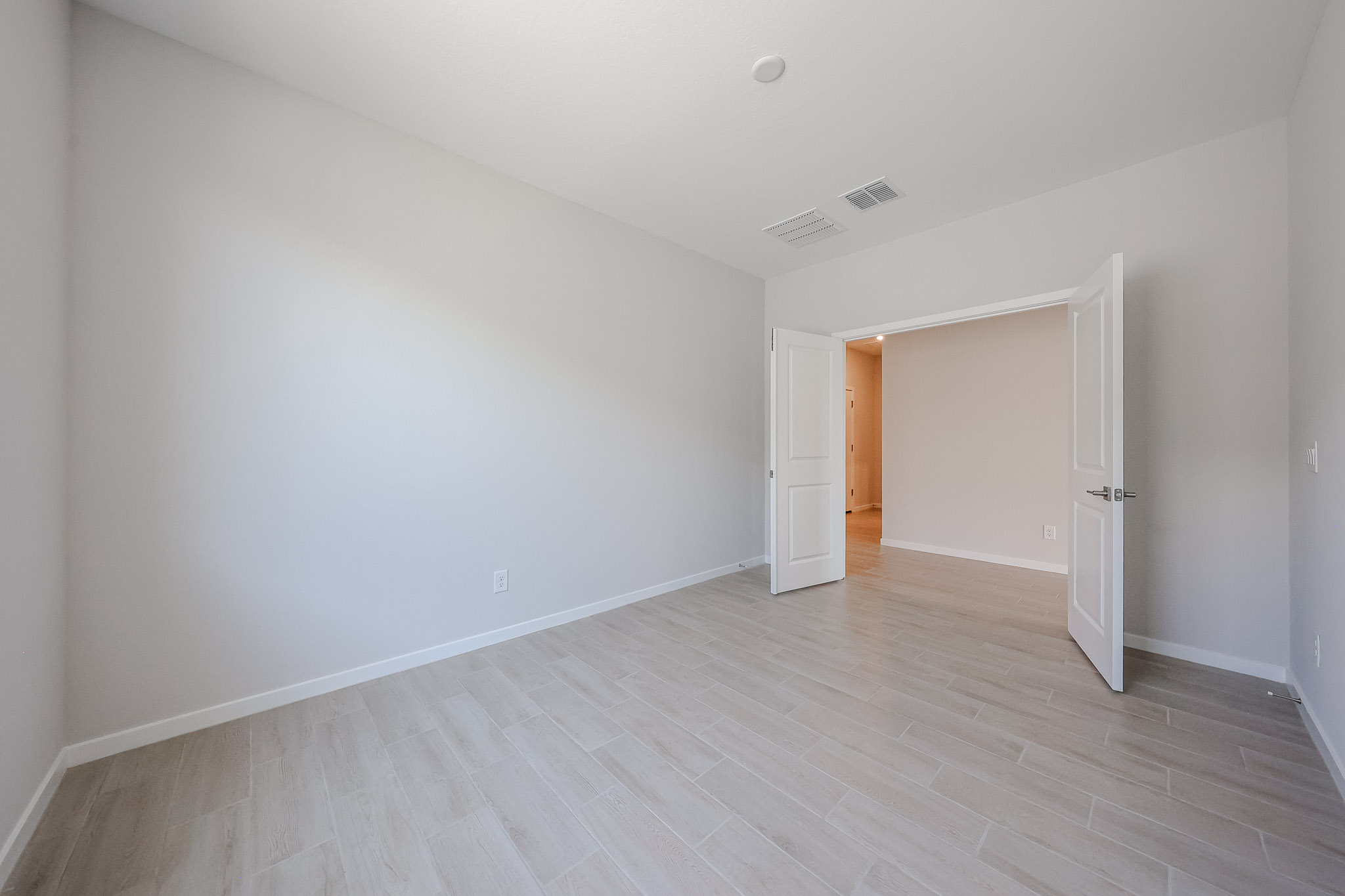 A room with white walls.