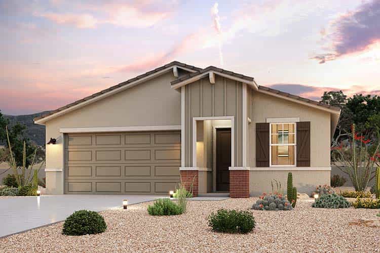 A house with a garage.