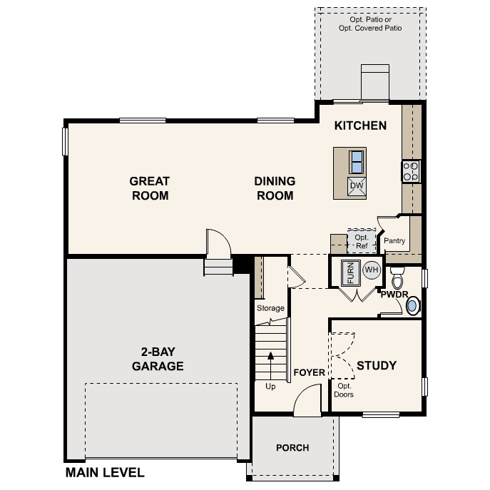 Diagram, engineering drawing. Ontario Floorplan, Main Level