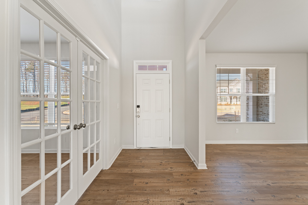 A room with white doors.