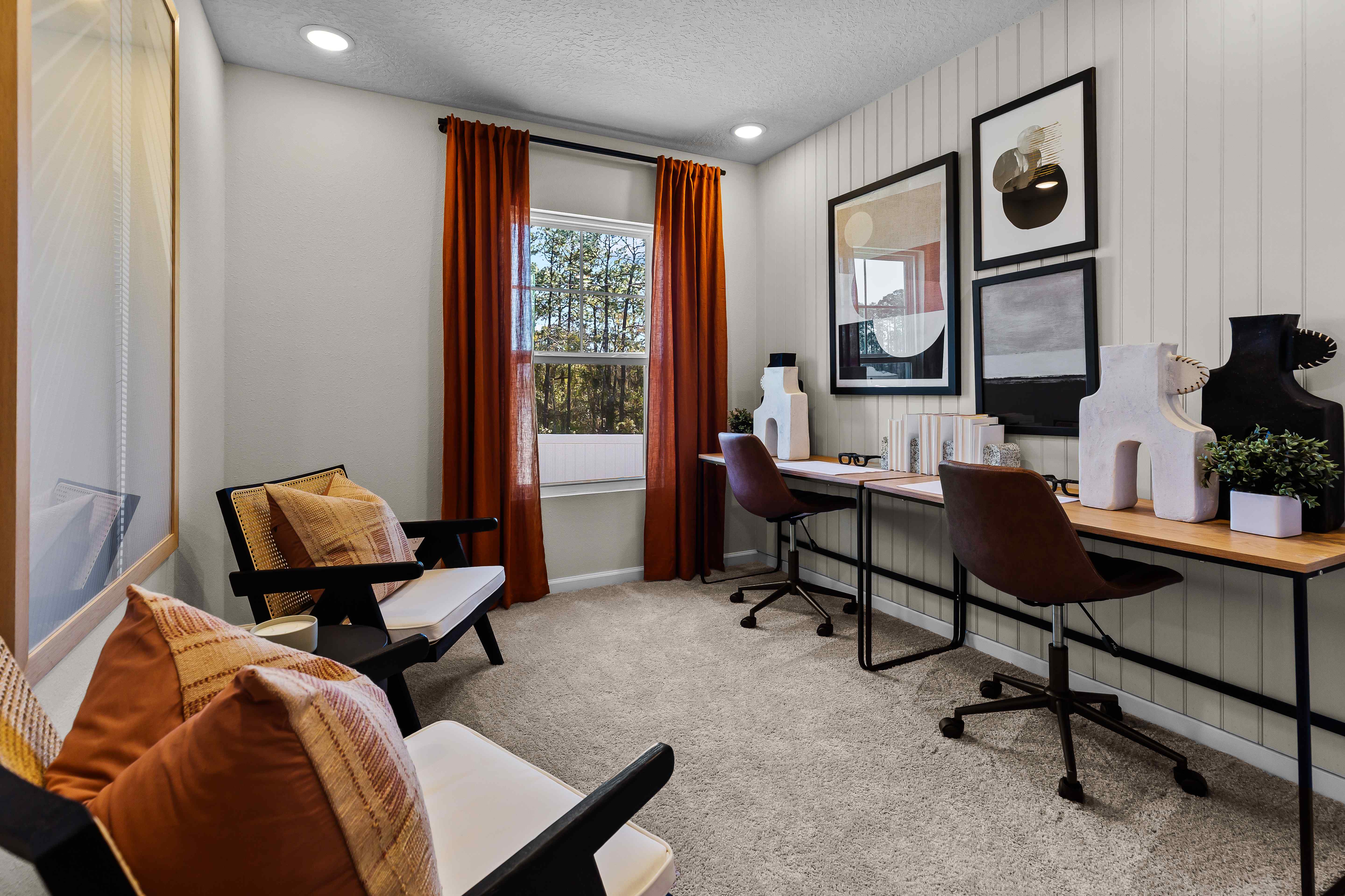 Davor Model Paired Home Loft with 2 Desks and 2 Sitting Chairs at The Landings at Pecan Park