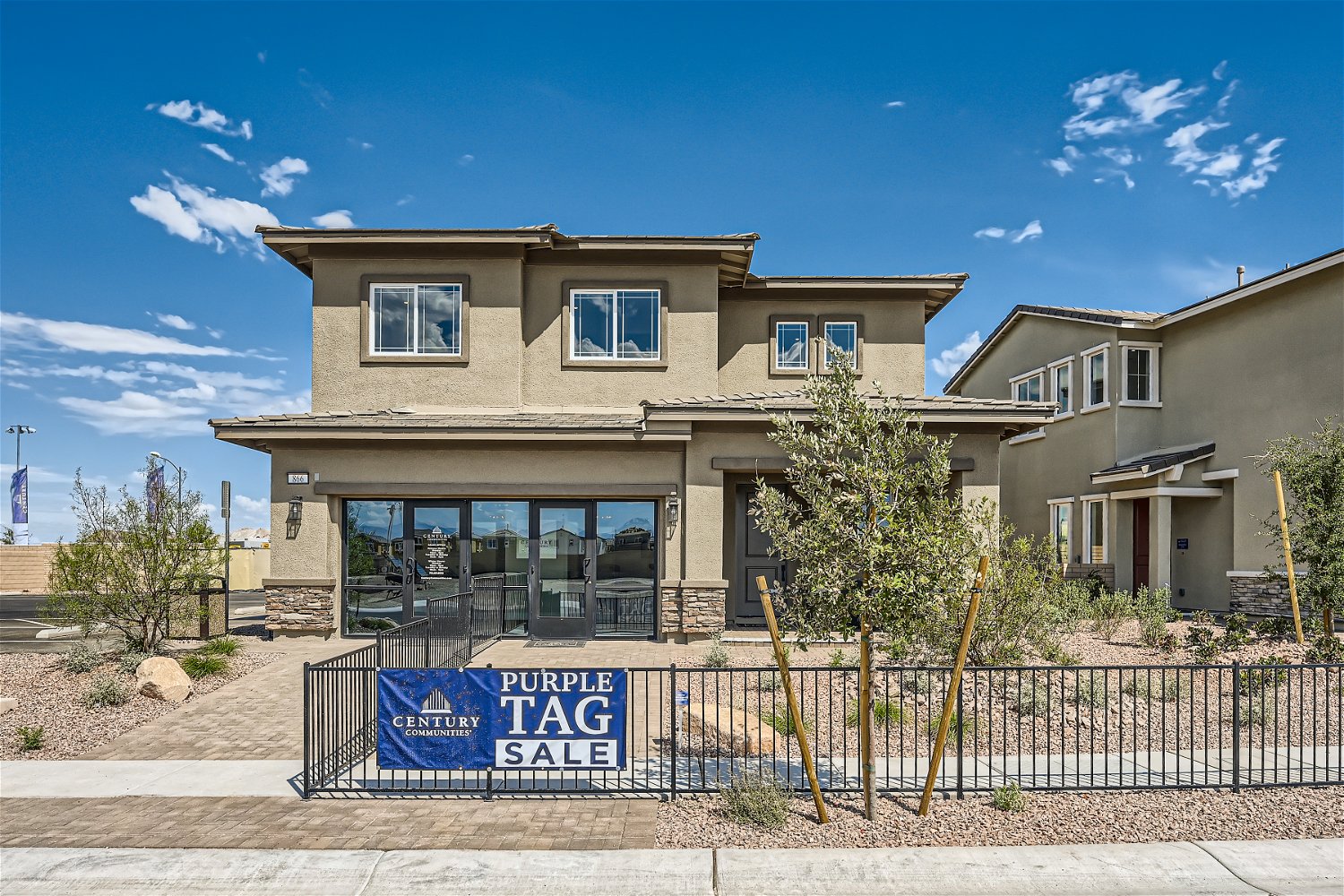 A building with a fence around it.