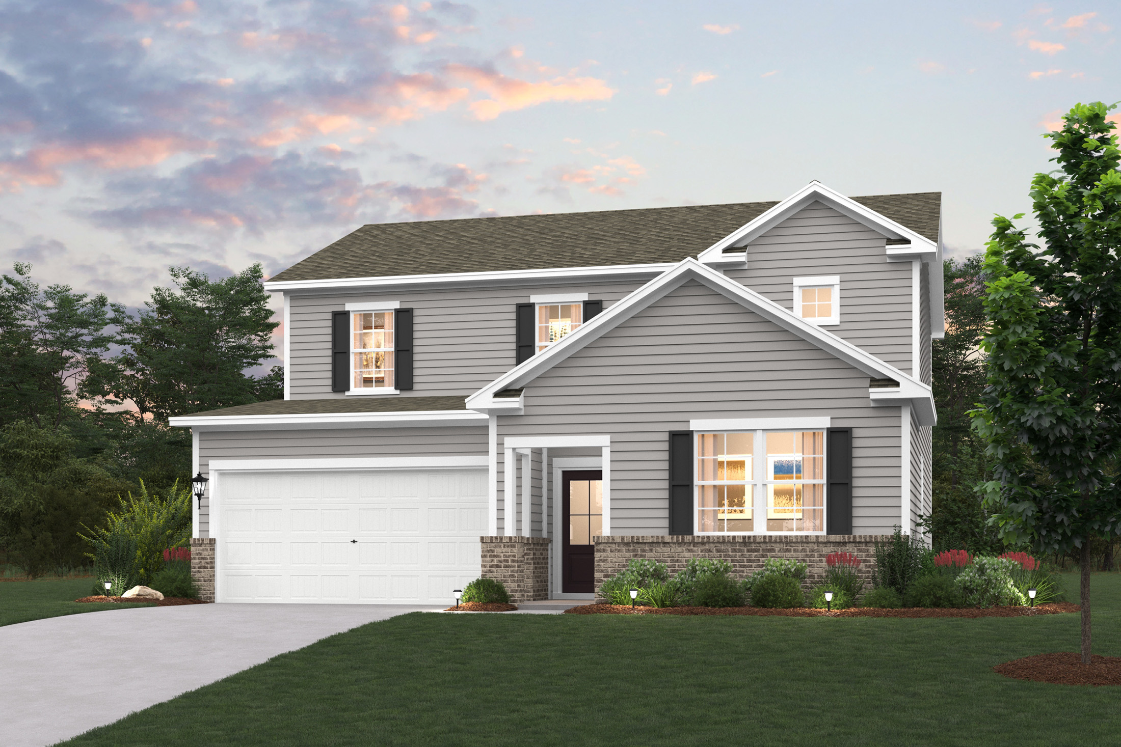 A house with a garage.