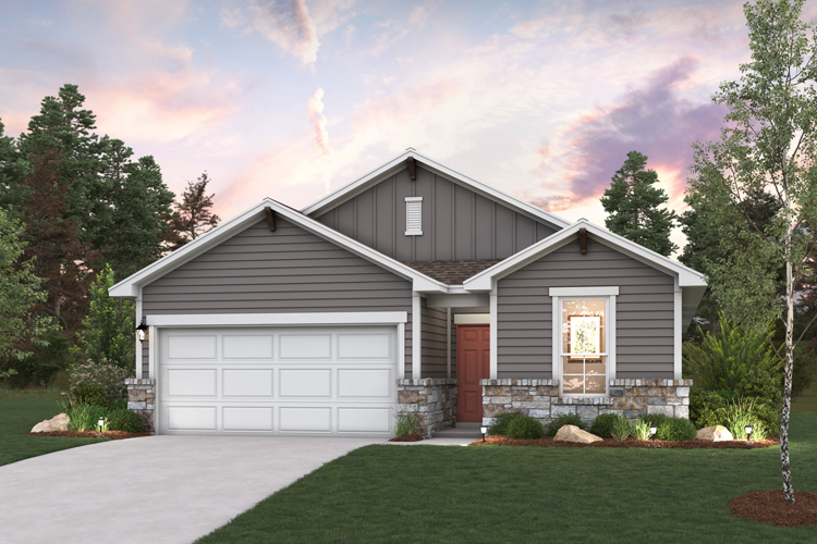 A house with a garage.