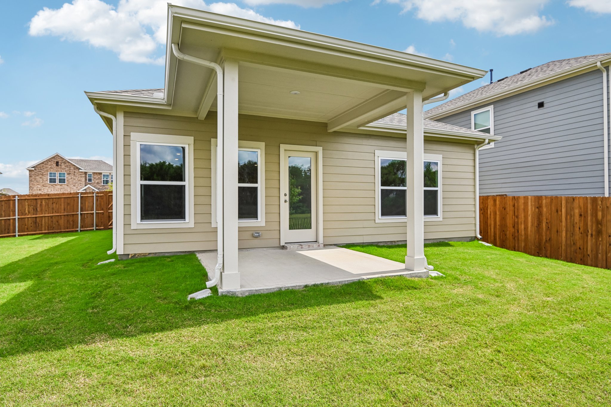 A house with a porch.
