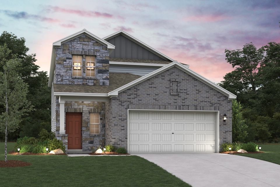 A house with a garage.