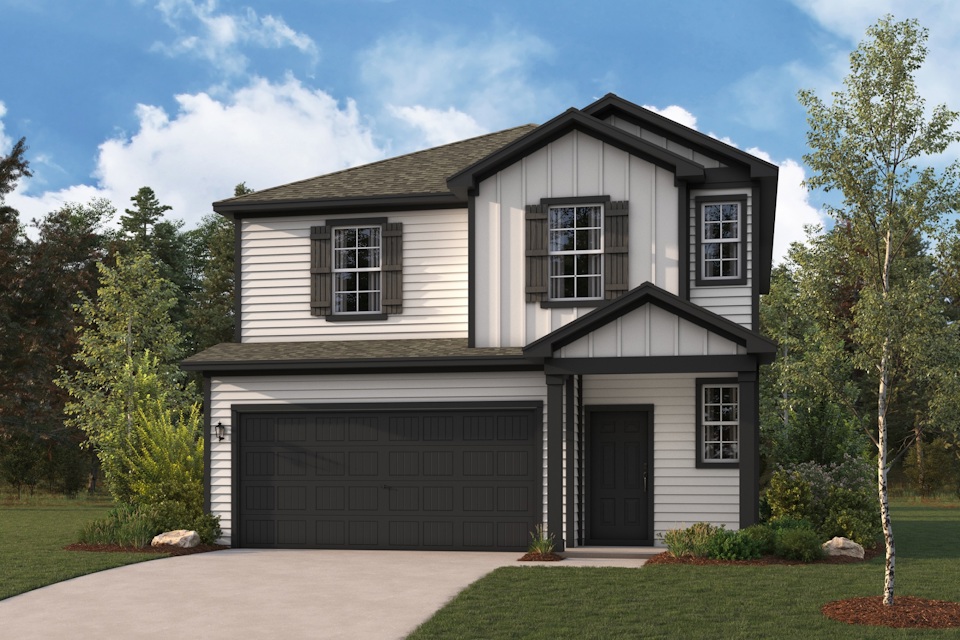 A house with a garage.