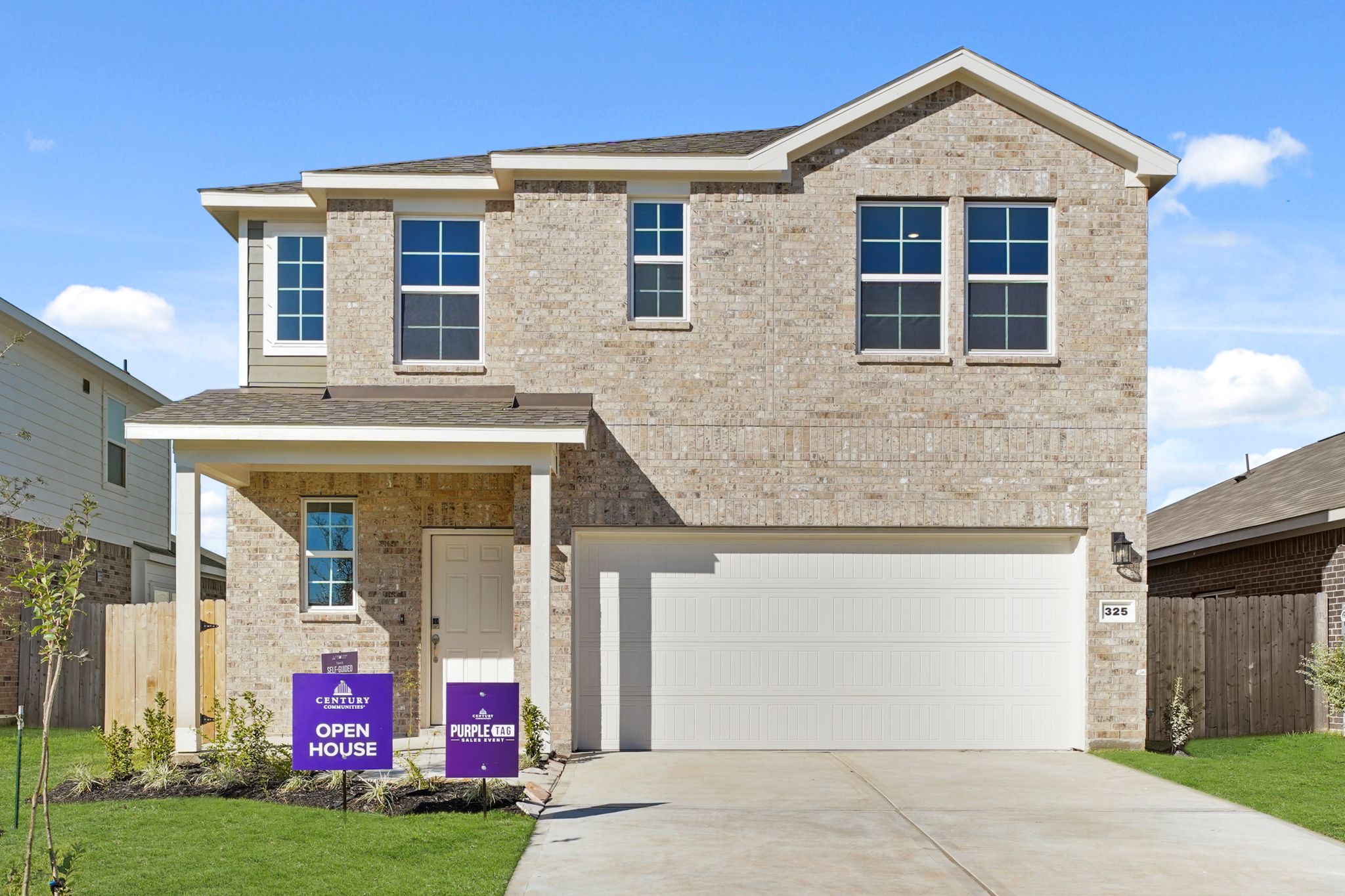 A house with a garage.