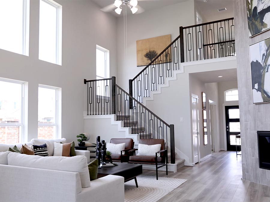 A staircase in a house.