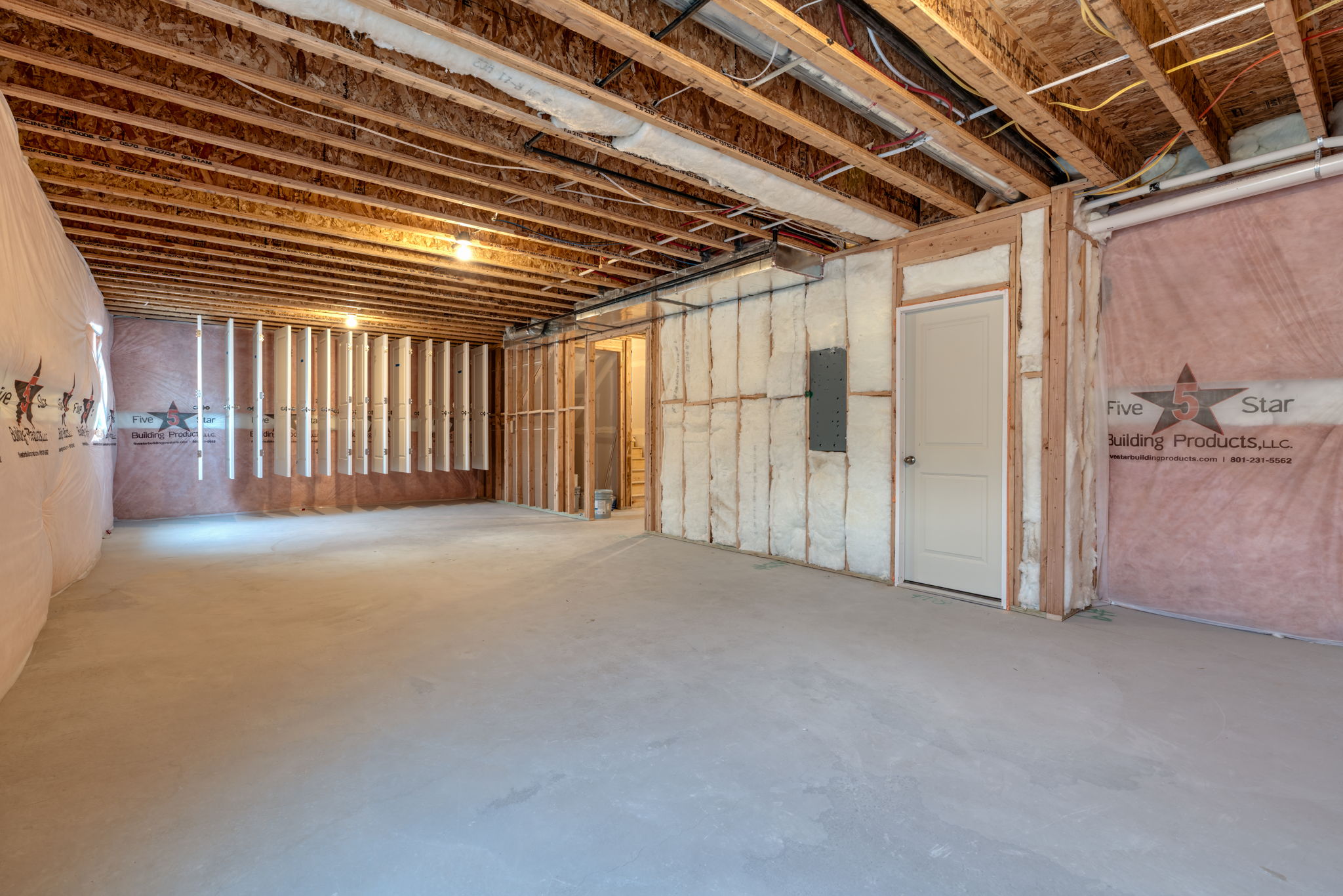 A room with a few doors.