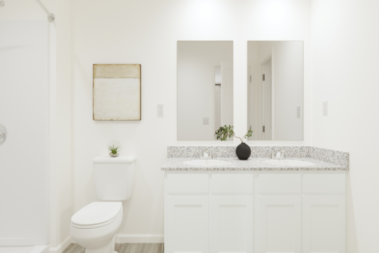 A bathroom with a toilet and sink.