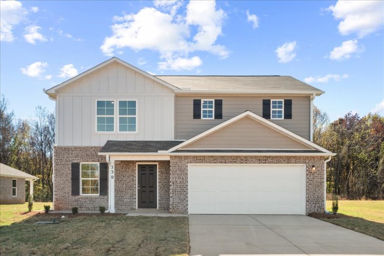 A house with a garage.