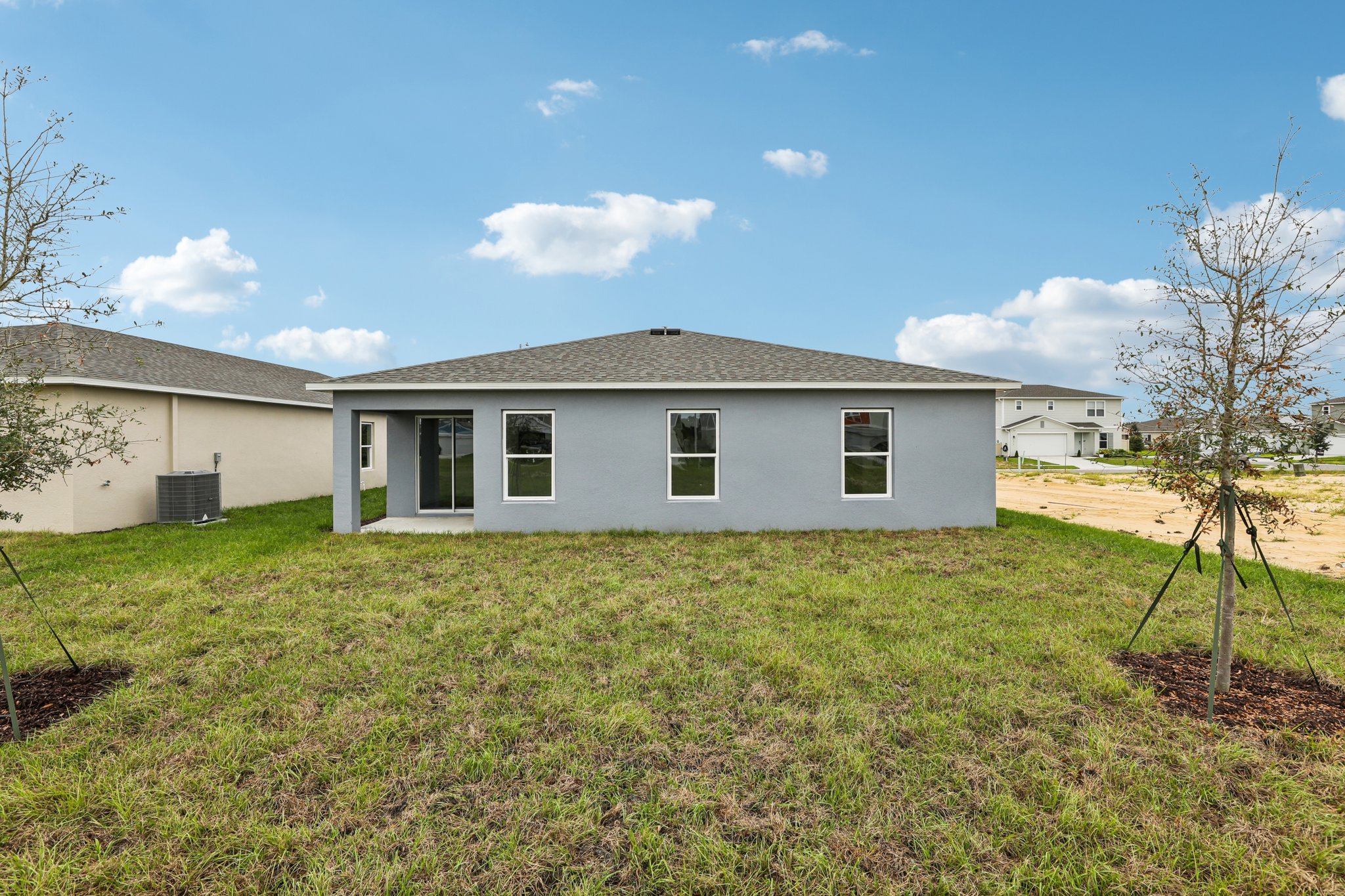 A house with a yard.